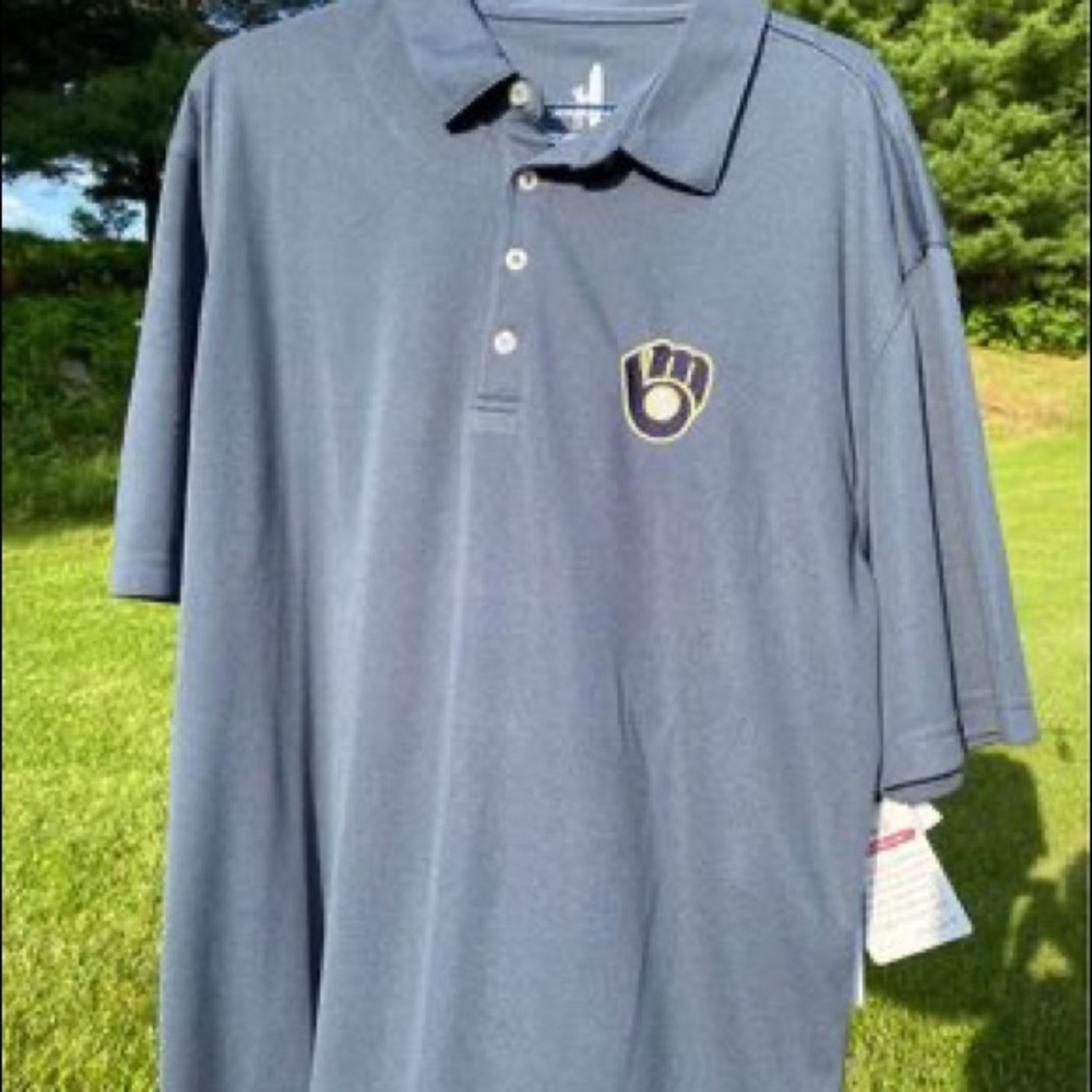 Johnny-o authentic Brewers polo shirt size L brand new with tags.
